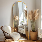 Prywot front view showing full arched gold frame and clear reflection benefit