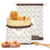 puchis front packaging showing two XL beeswax bread bags and eco benefit