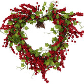 Pudate heart wreath front view showing romantic curb appeal