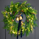 PureCosy front door wreath on a painted door adds welcoming holiday curb appeal