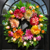 PureCosy front view wreath on door showing welcoming curb appeal