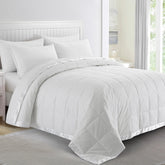 puredown queen blanket front view showing full coverage and crisp white finish
