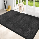 PURRUGS front view of charcoal mat showing full coverage and clean design benefit