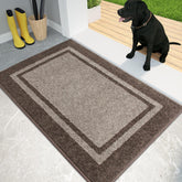 PURRUGS front view showing beige grayish brown mat guarding entryway and protecting floors