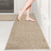 PURRUGS front view of beige two-piece rug set showing style and coverage benefit