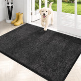 PURRUGS front view of charcoal mat showing full coverage and clean look