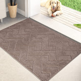 PURRUGS front view of grayish-brown entrance mat showing clean curb appeal