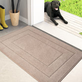 PURRUGS front view of beige door mat showing clean entrance benefit