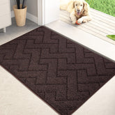 PURRUGS front view brown door mat showing clean entrance benefit