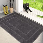 PURRUGS front view entrance mat showing full grey surface and neat edges for cleaner entry