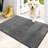 PURRUGS front view full mat shows neat grey tones and tidy look that protects floors