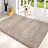 PURRUGS front view taupe mat showing clean aesthetic and durable surface