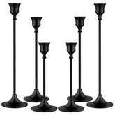 Pusenlan front view of matt black candle holders offering elegant stability
