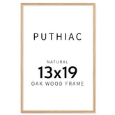 puthiac solid oak frame front view showing warm finish and slim profile
