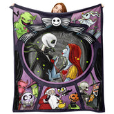Pycat throw front view showing Halloween design and cozy look