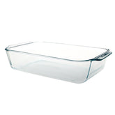 Pyrex 233-D front view showing clear glass baking dish and deep capacity benefit