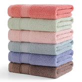 QAJ front pack showing six 16x28 towels and color variety benefits quick organization