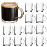 QAPPDA clear glass mug front view showing clean design and everyday versatility