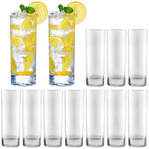 QAPPDA clear highball glasses front view showing sleek set and modern look