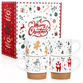 QIKSION front view boxed set showing four festive mugs and gifting benefit