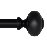 QITERI front view matte black rod showing full assembly and finials for a polished look
