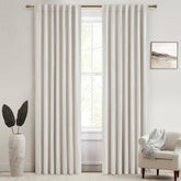 QJmydeco front view of two Birch panels showing neutral linen texture and full coverage