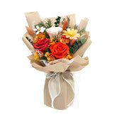 QOEAZY front view of boxed bouquet showing elegant gift-ready presentation