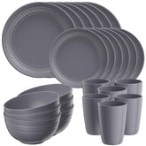 Quatish front view of full 24-piece set showing neat arrangement and benefit storage