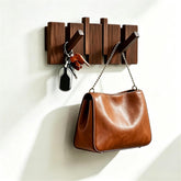 QUELLANCE front view walnut coat rack adds stylish storage