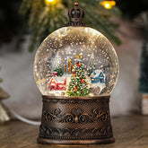 Qukulov front view showing tree and village, adds warm holiday sparkle