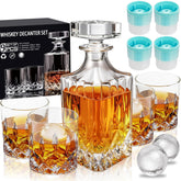 QUMMFA decanter front view showing clear lead-free crystal and elegant stopper for refined display