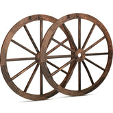 Qunclay front view wagon wheel showing vintage look and easy styling benefit