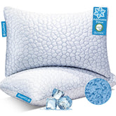 QUTOOL front view of two pillows showing cooling benefits