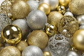R N' D Toys front pack of 100 gold and silver ornaments showing variety