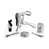 Rabbit silver corkscrew front view showing lever and ergonomic grip, ease of use