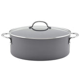 Rachael Ray front view of oval pasta stockpot showing sleek finish and capacity