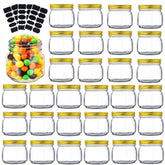 Rainforce front view of 30-pack mason jars showing neat stacking and gold lids for organized storage