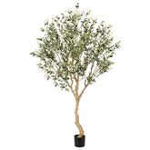 REALEAD 7ft olive tree front view showing tall natural decor and instant greenery