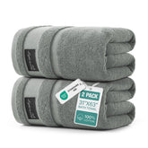 REDKISS folded front view showing plush gray towels and luxury feel