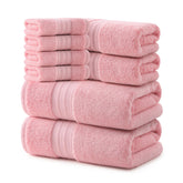 REDKISS front view of packaged pink towel set showing coordinated design and convenience