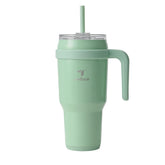 REDUCE tumbler front view showing matcha color and large capacity benefit