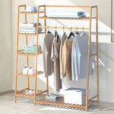 RELIANCER bamboo rack front view showing full storage and natural look