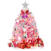 RELPOM pink mini tree front view showing full branches and festive charm