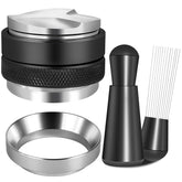 Reoszeank front view kit showing tools for consistent espresso prep