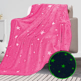 REXEO front view of pink star blanket showing full pattern and size benefit