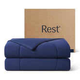 REST front packaging showing compact comforter, clear product presentation benefit