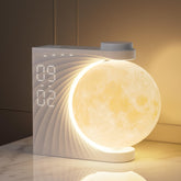 RETEYUNG moon lamp front view showing moon shape and clock, calming bedside lighting