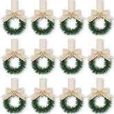 Retrowavy front view of mini wreaths showing neat package and ready-to-hang benefit