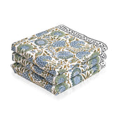 Ridhi front folded towel showing asparagus green print and neat fold for display
