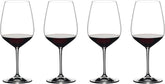 Riedel Extreme set front view showing four crystal Cabernet glasses and elegant design benefit